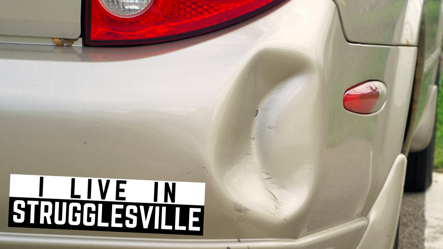 I live in strugglesville sticker
