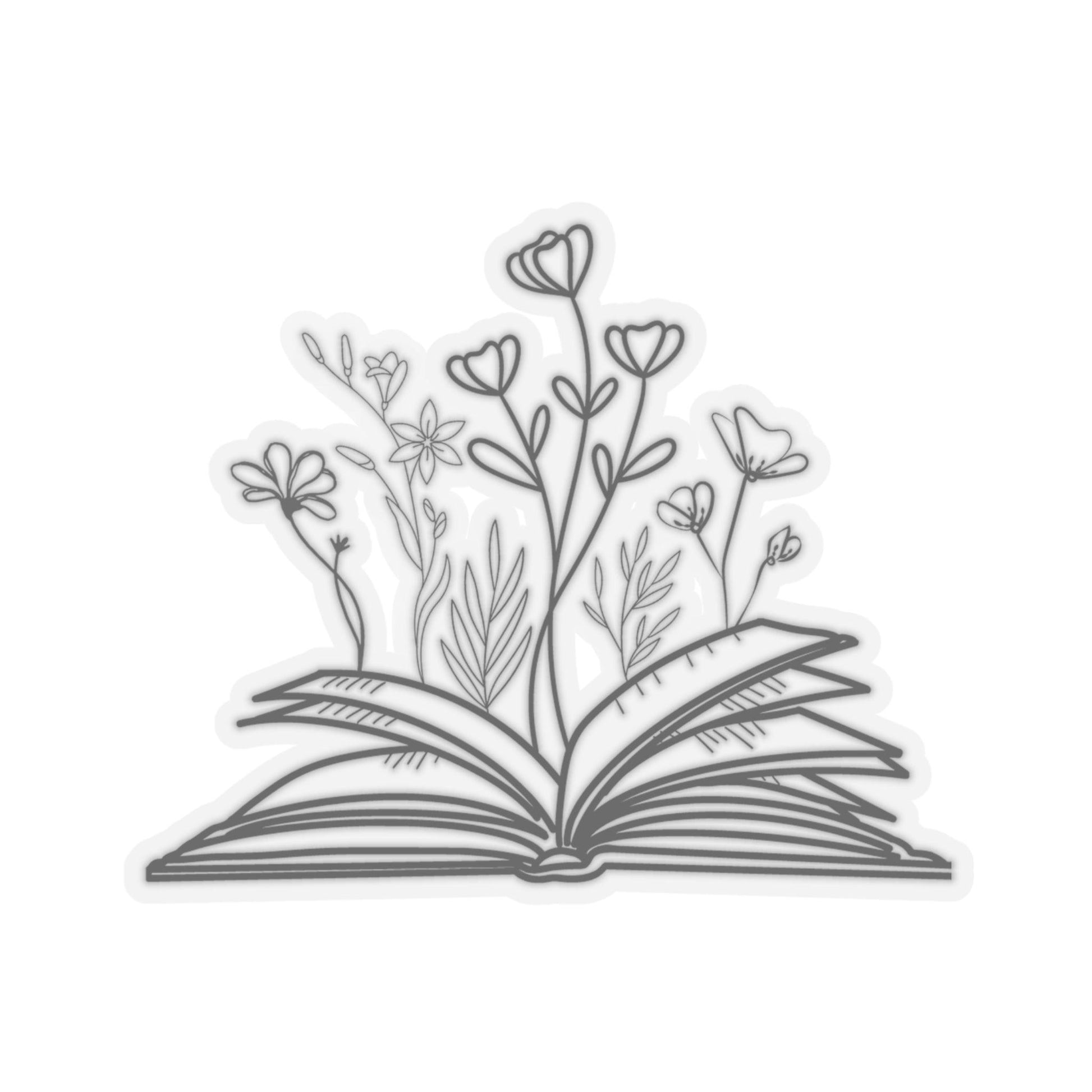 Book with Flowers Sticker - Green Forest Furniture and Design