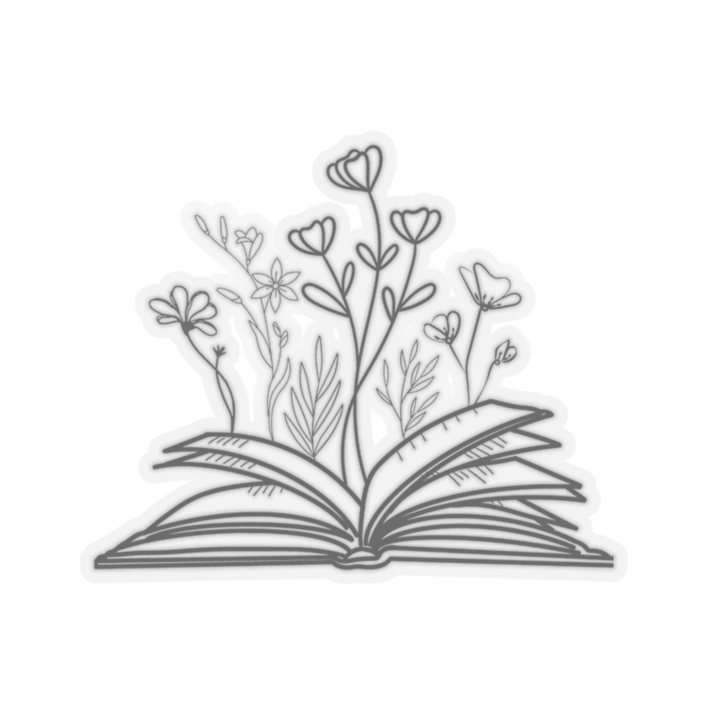 Book with Flowers Sticker - Green Forest Furniture and Design