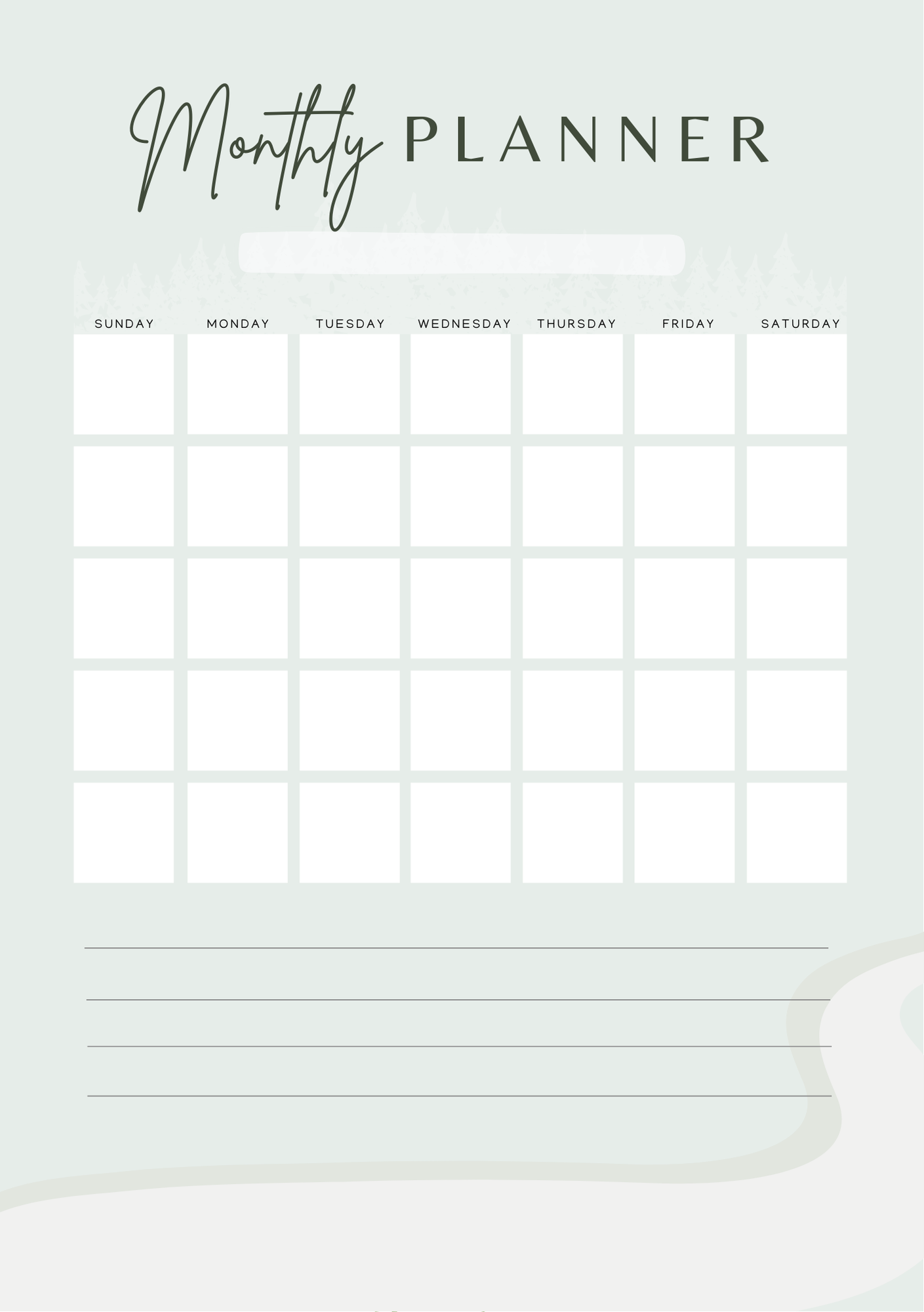 Journal Basics - Monthly Day Planner