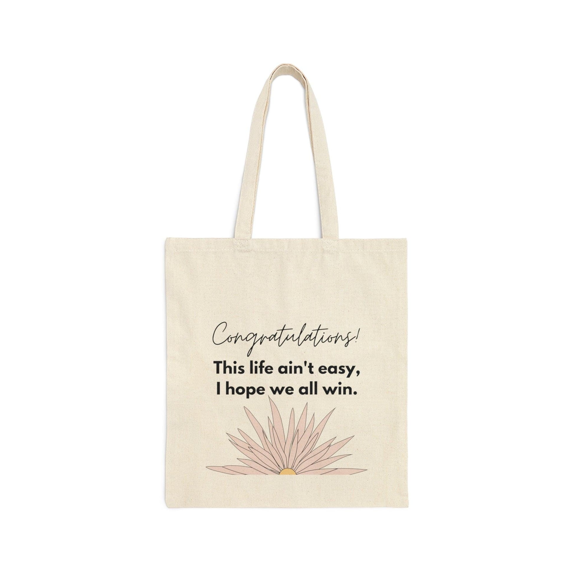 Congratulations Canvas Tote Bag - Green Forest Furniture and Design