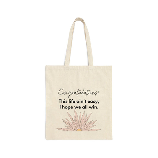 Congratulations Canvas Tote Bag - Green Forest Furniture and Design